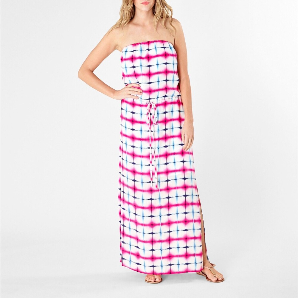 Michael Stars Tulip Strapless Printed Silk Maxi Dress